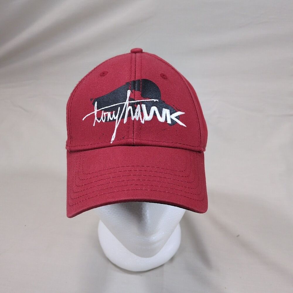 Tony Hawk Ball Hat Adjustable Back Red Black Embroidered Logo Cap